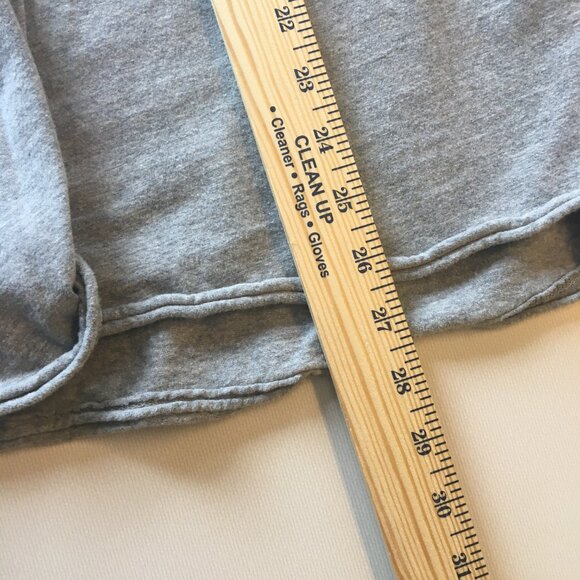 Embellish Tee Womens Medium Gray Raw Hem Flowy Athleisure - Picture 7 of 11